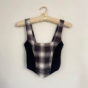 Black & white plaid corset top.